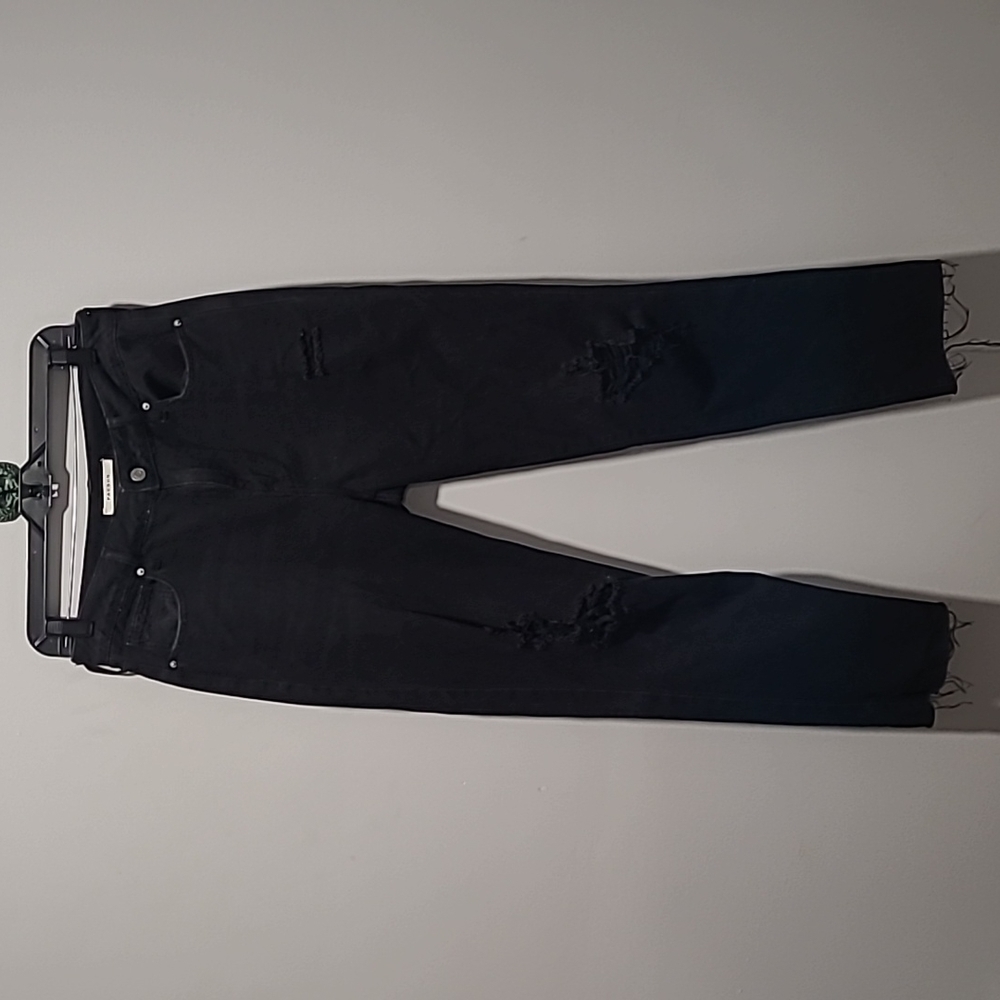 Pacsun sz 27 long black mom jeans distressed WJ57